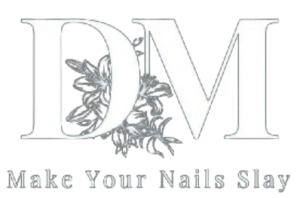 Logo Dmnailgel jasa nail art profesional dengan slogan Make Your Nails Slay.