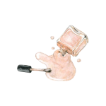 Stiker gel polish nail art dengan desain warna pink transparan untuk kuku wanita.
